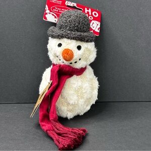 LambWolf x Anthropologie snowman dog squeaker toy with multiple squeakers